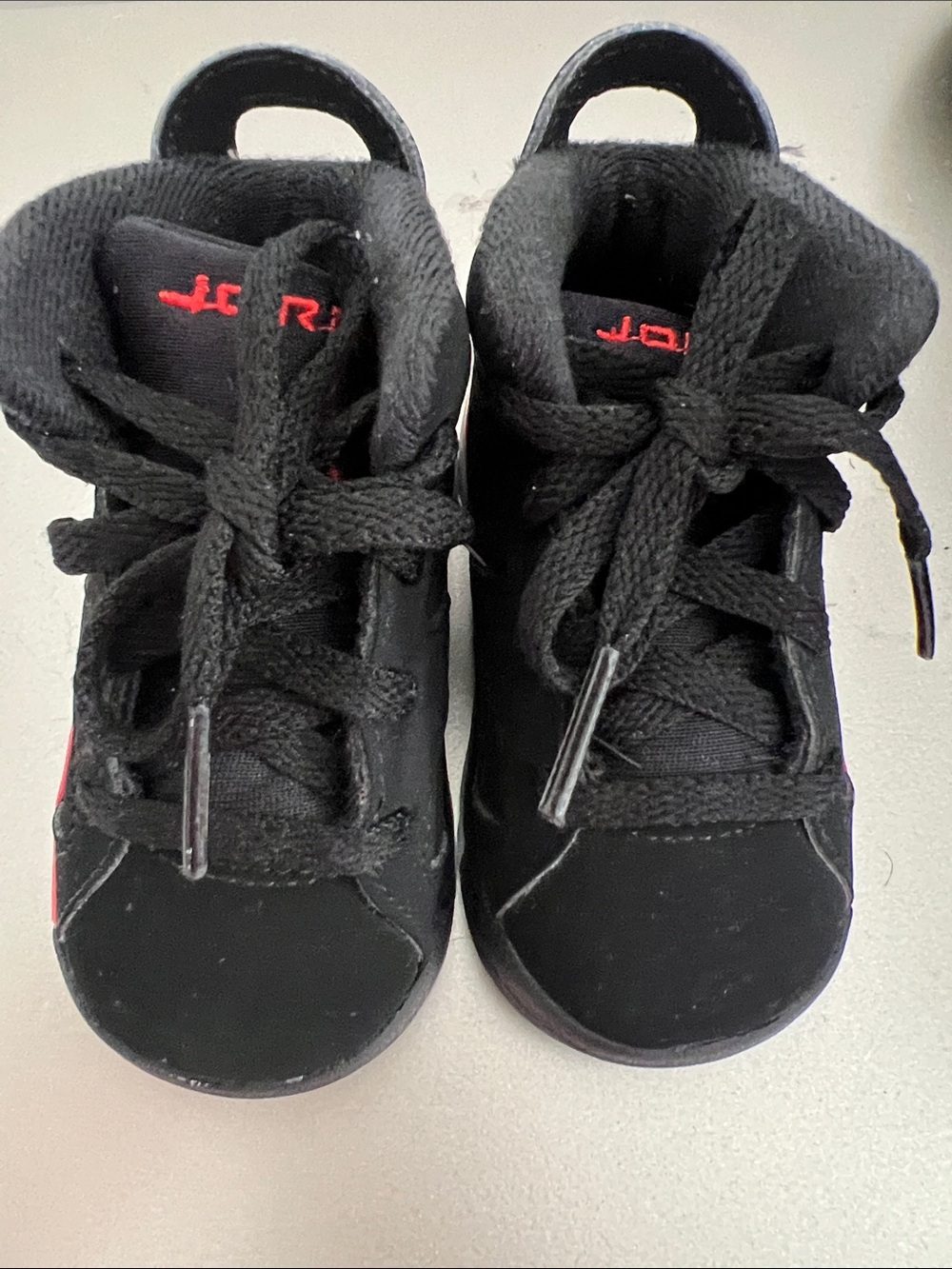 Nike Baby Air Jordan 6 Black Sneakers with Red Accents
